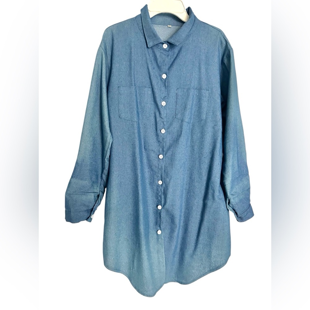 Women’s Blue Denim Shirt with Pockets (3)